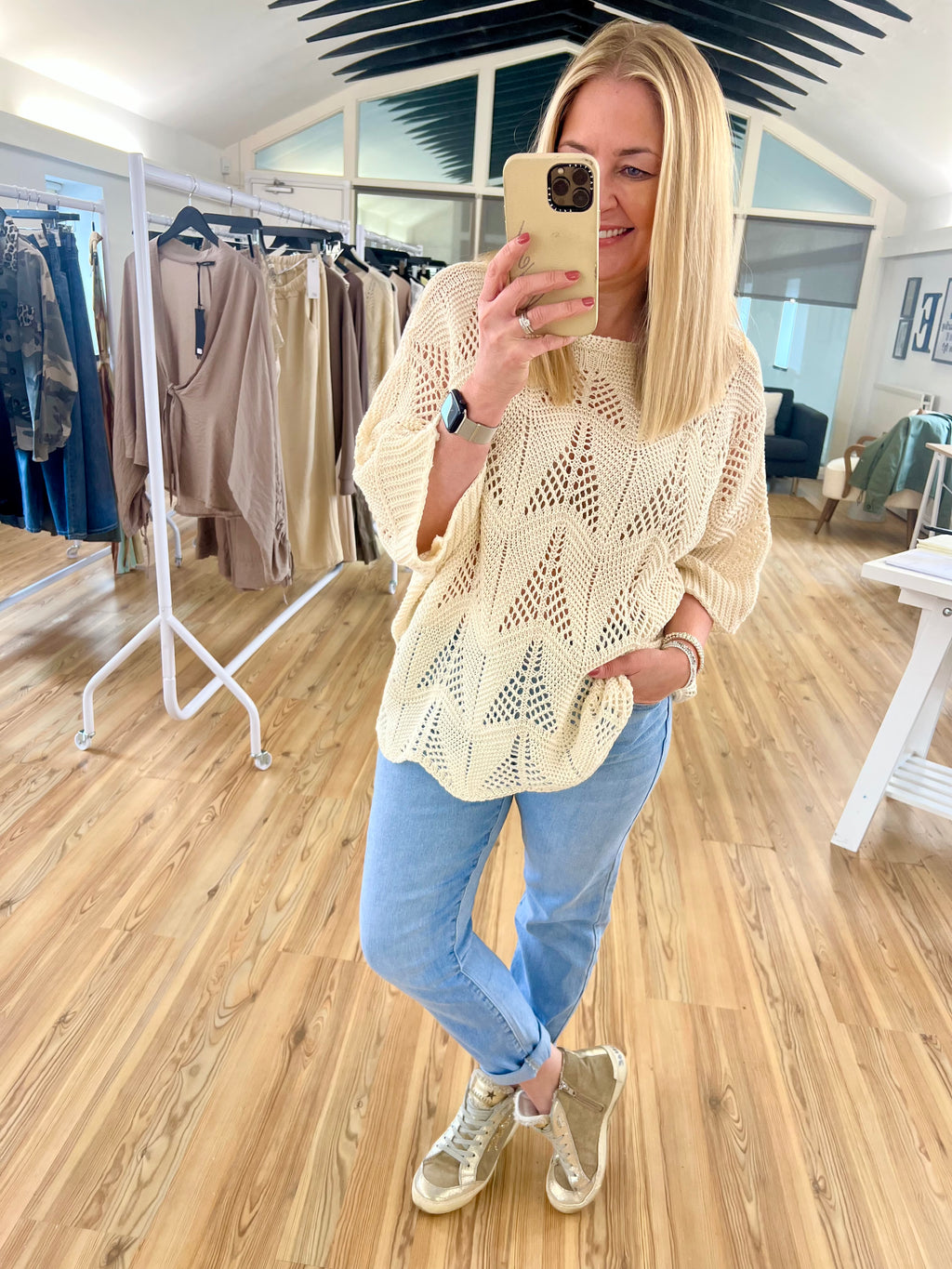 Cream Crochet Jumper
