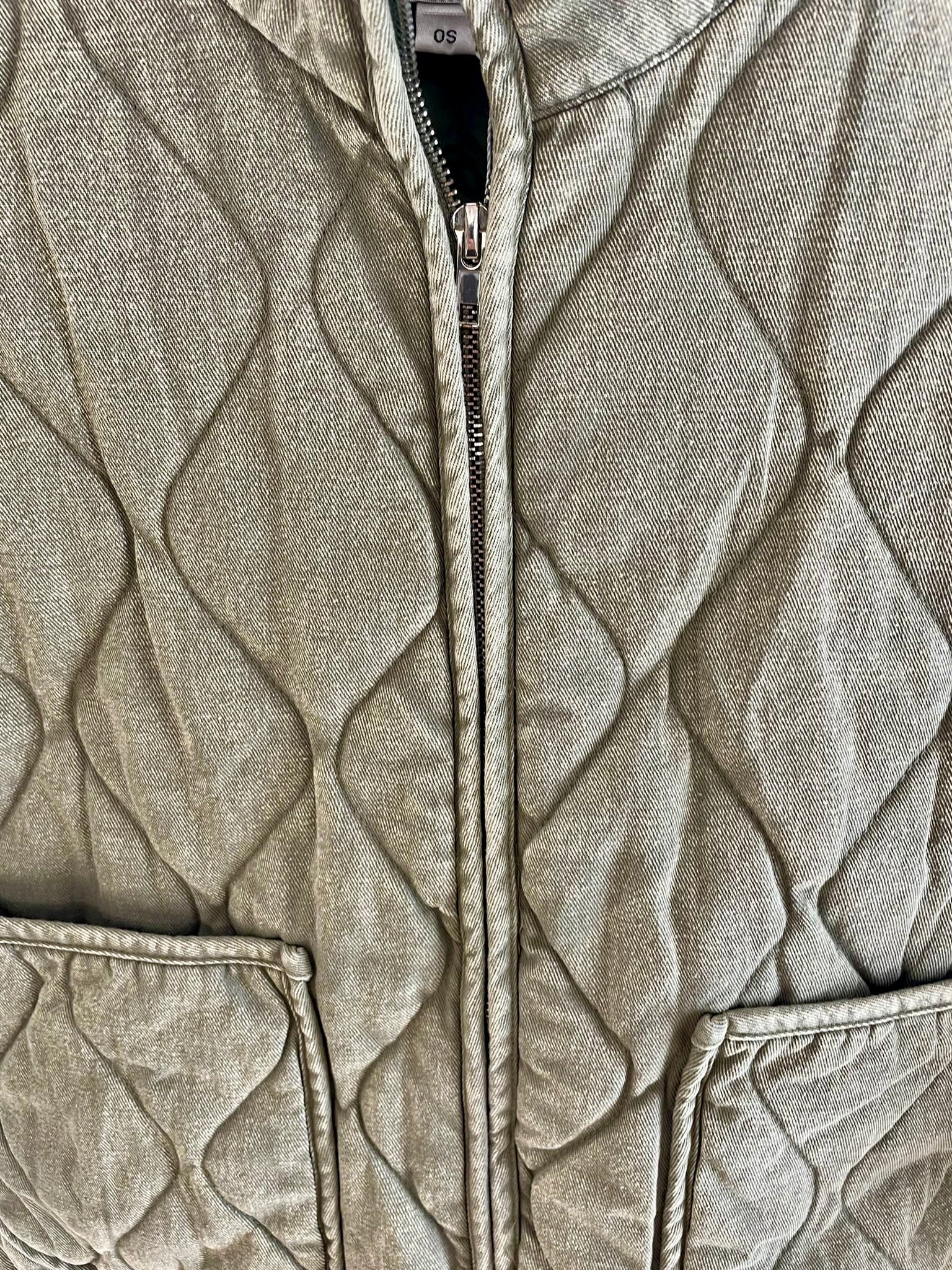 Khaki Quilted Padded Jacket