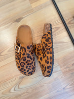 Leopard Footbed Clogs