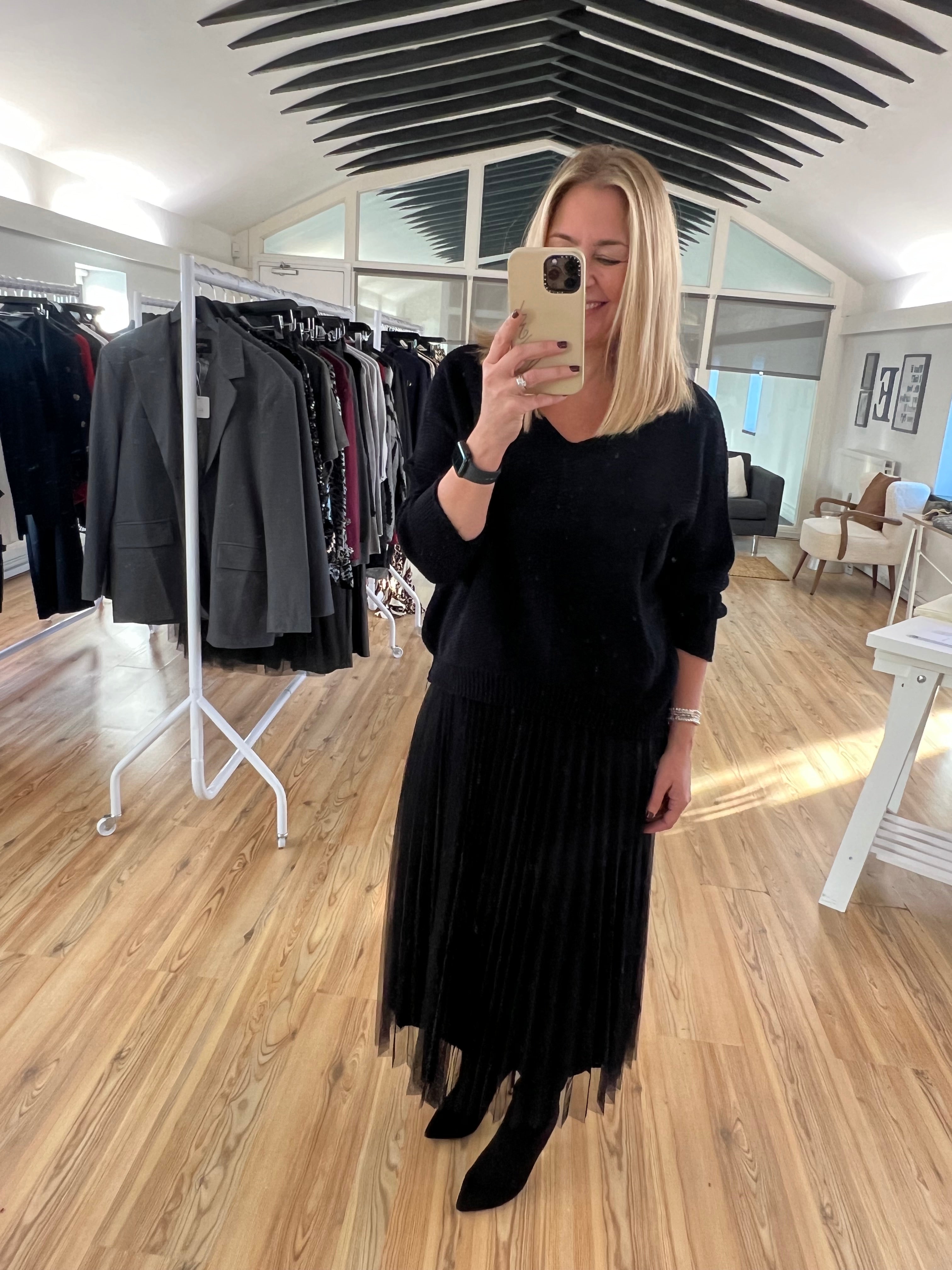 Black Tulle Maxi Dress & Jumper Combo