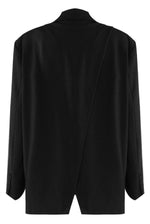 Black Oversized Crossover Back Blazer