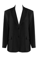 Black Oversized Crossover Back Blazer