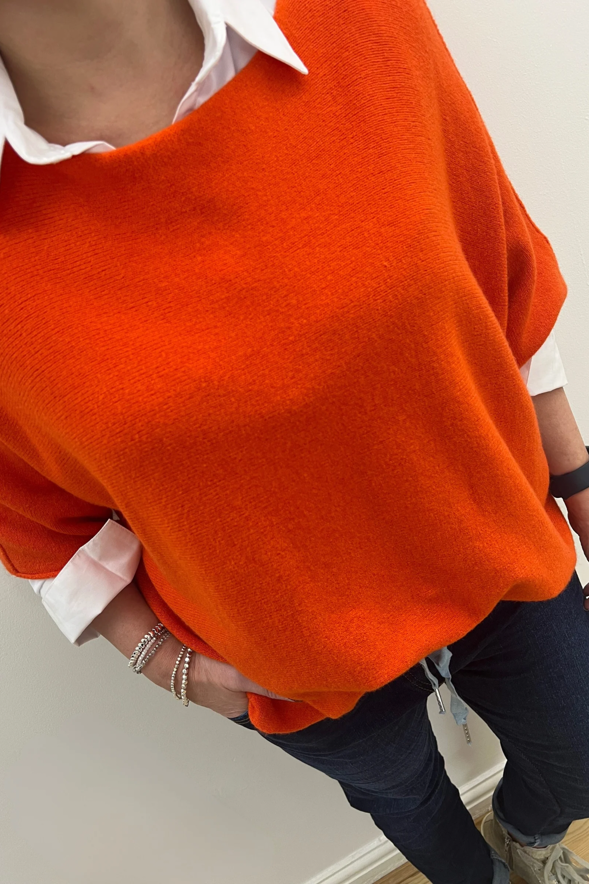 Cropped Sleeve Jumper