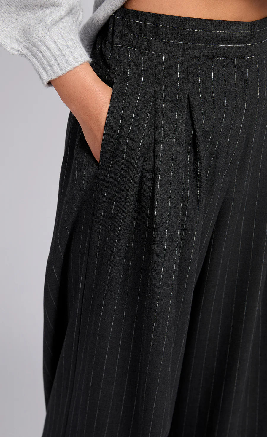 Charcoal Grey Pinstripe Trousers